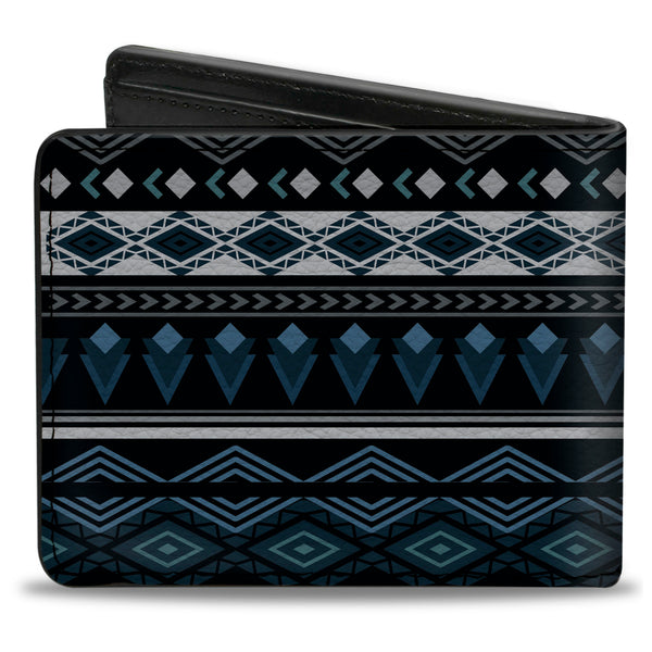 Buckle-Down Bi-Fold Wallet - Aztec8 Blues White Gray