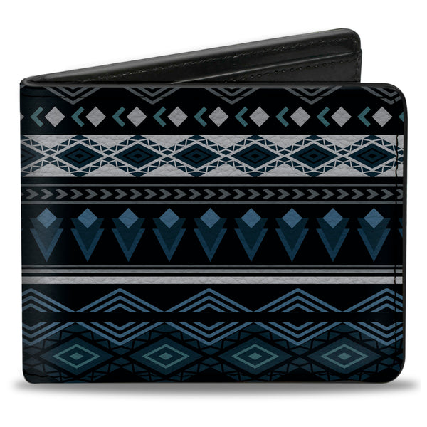 Buckle-Down Bi-Fold Wallet - Aztec8 Blues White Gray