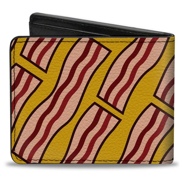 Buckle-Down Bi-Fold Wallet - Bacon Cartoon Yellow