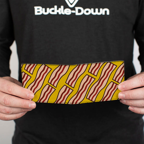 Buckle-Down Bi-Fold Wallet - Bacon Cartoon Yellow