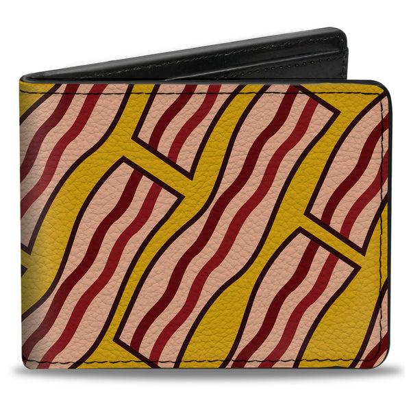 Buckle-Down Bi-Fold Wallet - Bacon Cartoon Yellow