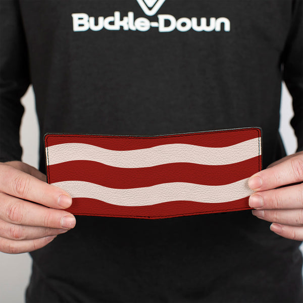 Buckle-Down Bi-Fold Wallet - Bacon Stripe