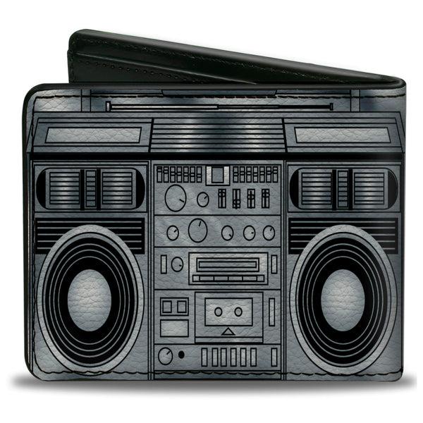 Buckle-Down Bi-Fold Wallet - Boombox Grays Black