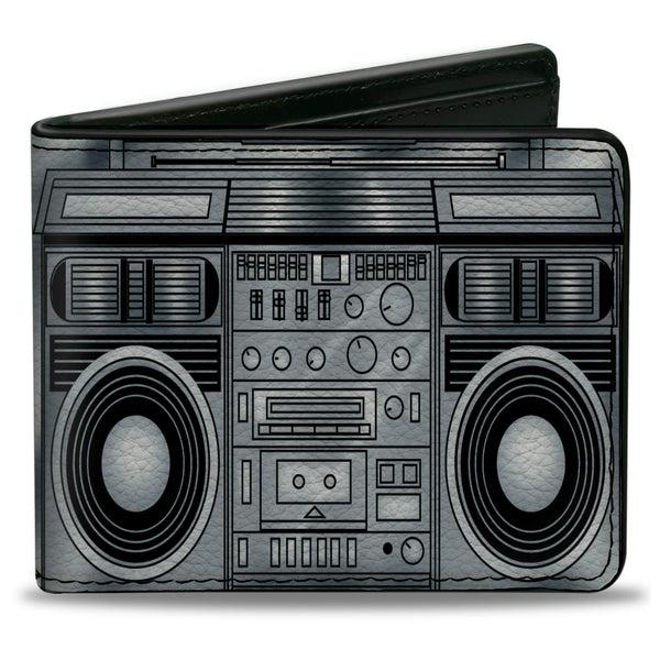 Buckle-Down Bi-Fold Wallet - Boombox Grays Black
