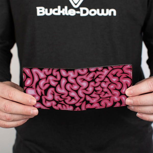 Buckle-Down Bi-Fold Wallet - Brains Black Pink