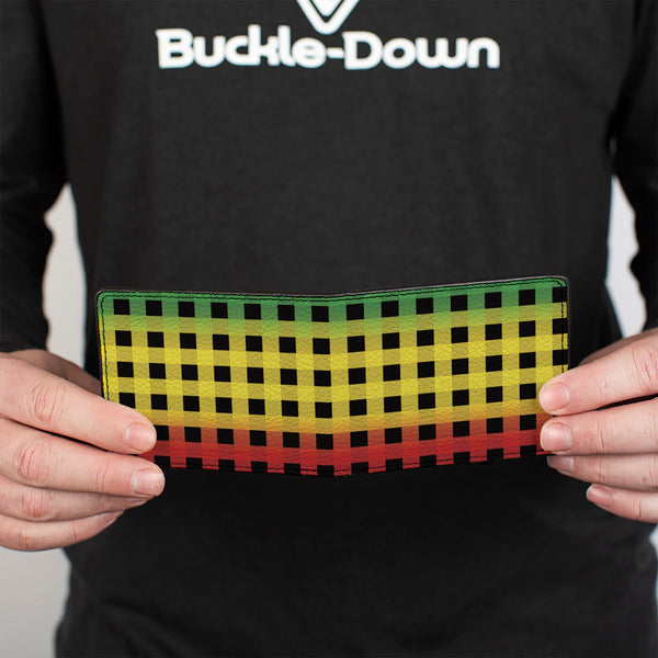 Buckle-Down Bi-Fold Wallet - Buffalo Plaid Rasta