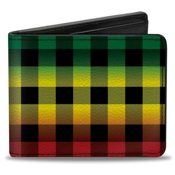 Buckle-Down Bi-Fold Wallet - Buffalo Plaid Rasta