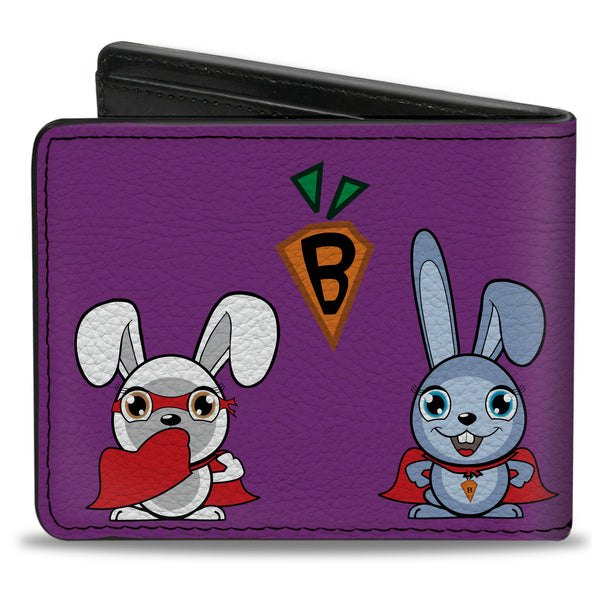 Buckle-Down Bi-Fold Wallet - Bunny Superhero Purple