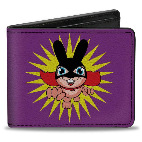 Buckle-Down Bi-Fold Wallet - Bunny Superhero Purple