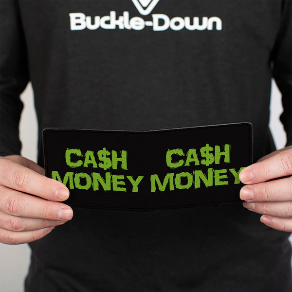 Buckle-Down Bi-Fold Wallet - CA$H MONEY Black Green