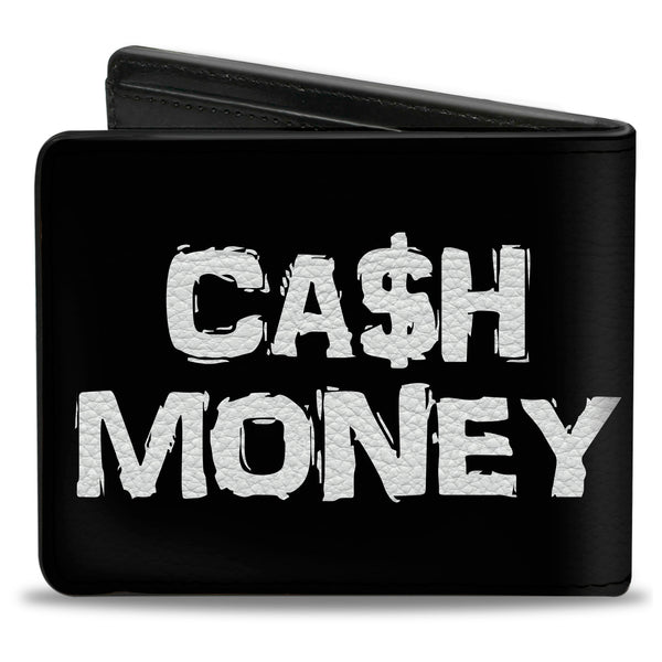 Buckle-Down Bi-Fold Wallet - CA$H MONEY Black White