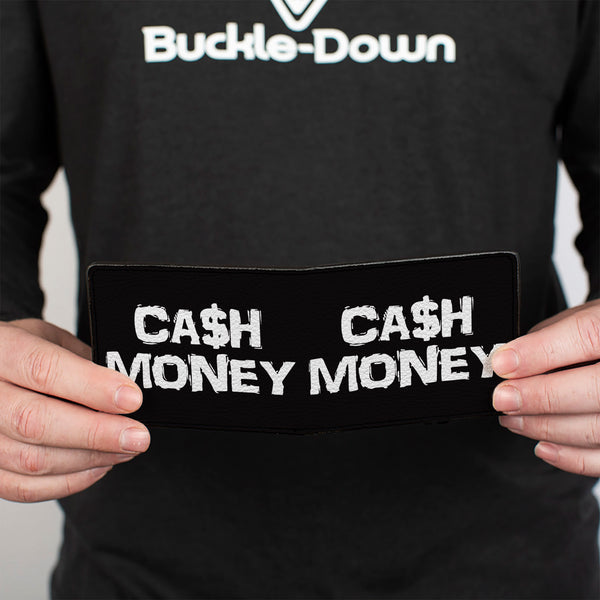 Buckle-Down Bi-Fold Wallet - CA$H MONEY Black White