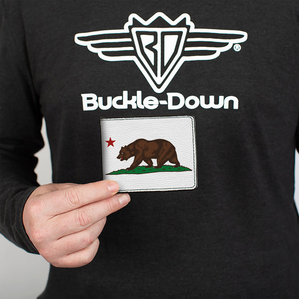 Buckle-Down Bi-Fold Wallet - Cali Bear White