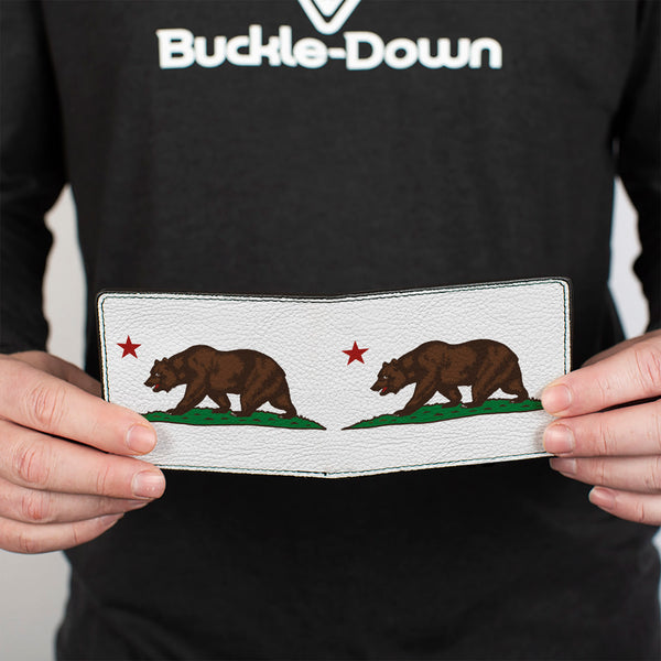 Buckle-Down Bi-Fold Wallet - Cali Bear White