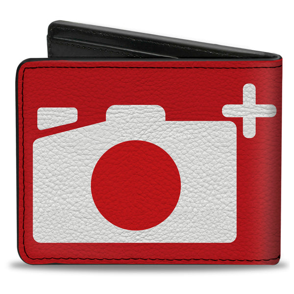 Buckle-Down Bi-Fold Wallet - Camera Red White
