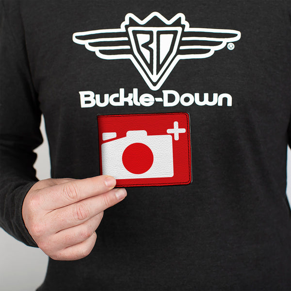 Buckle-Down Bi-Fold Wallet - Camera Red White