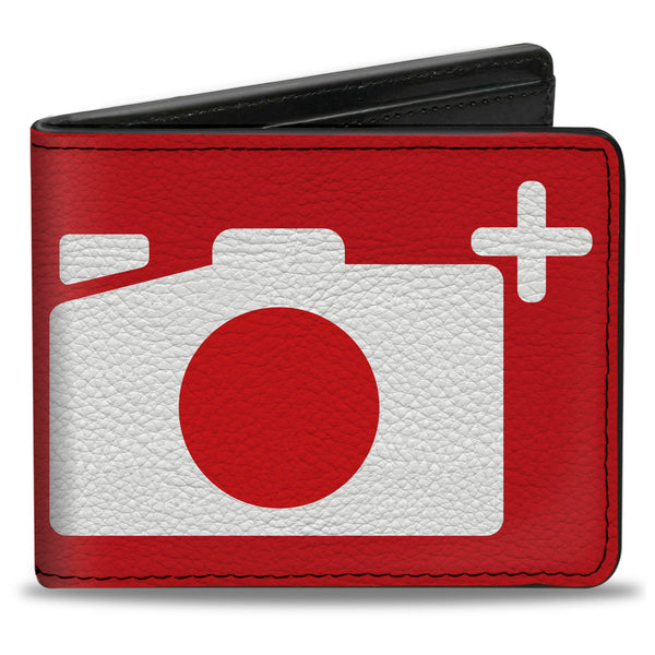 Buckle-Down Bi-Fold Wallet - Camera Red White