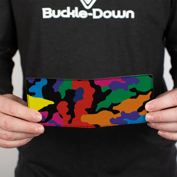 Buckle-Down Bi-Fold Wallet - Camo Multi Neon