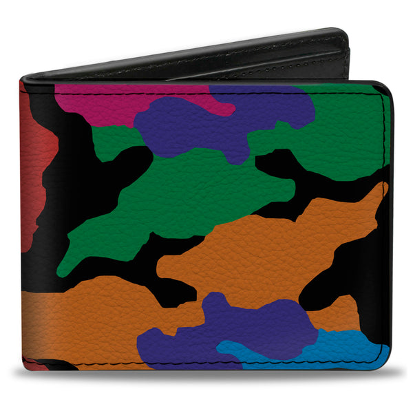 Buckle-Down Bi-Fold Wallet - Camo Multi Neon