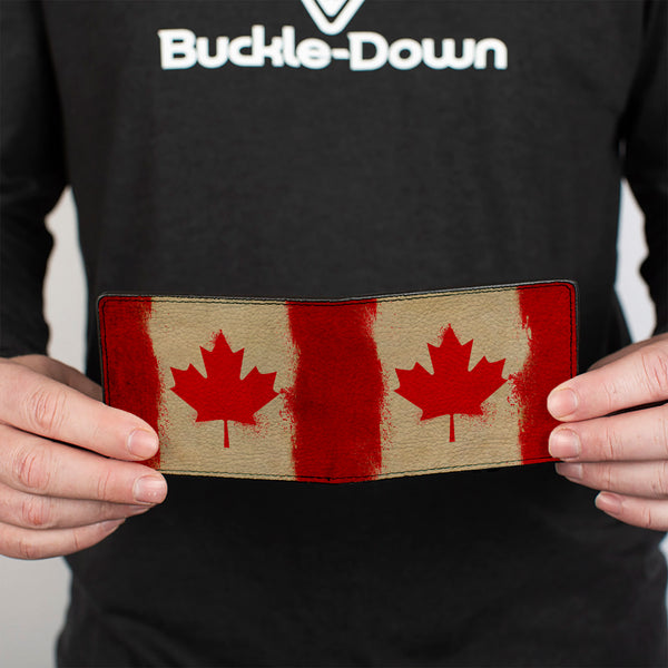 Buckle-Down Bi-Fold Wallet - Canada Flag Painted