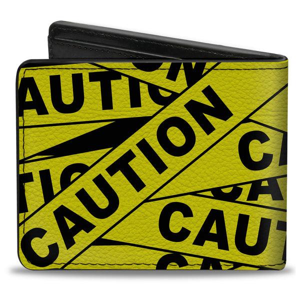 Buckle-Down Bi-Fold Wallet - CAUTION Yellow Black