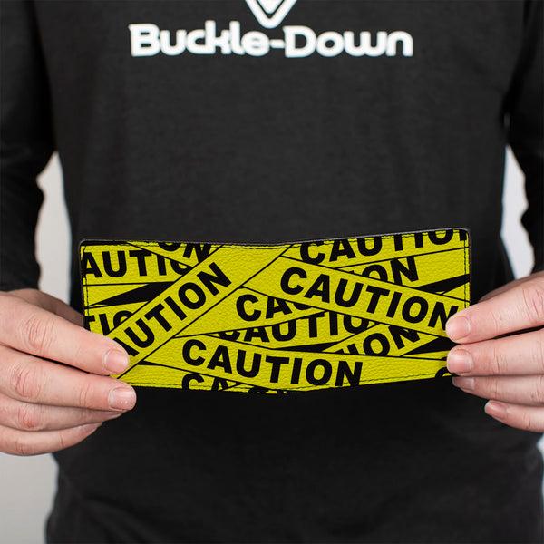 Buckle-Down Bi-Fold Wallet - CAUTION Yellow Black