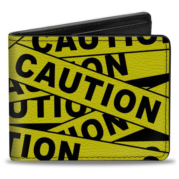 Buckle-Down Bi-Fold Wallet - CAUTION Yellow Black