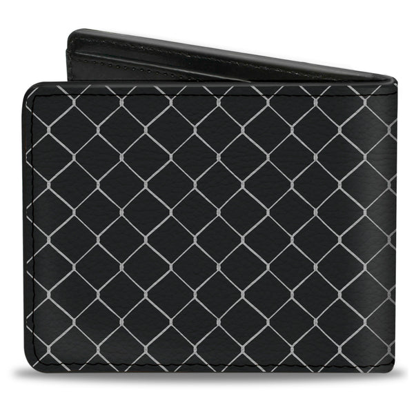 Buckle-Down Bi-Fold Wallet - Chain Link Fence Grays