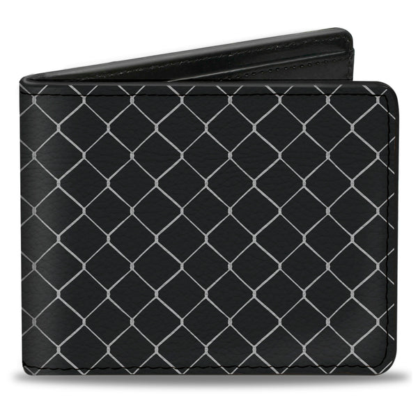 Buckle-Down Bi-Fold Wallet - Chain Link Fence Grays