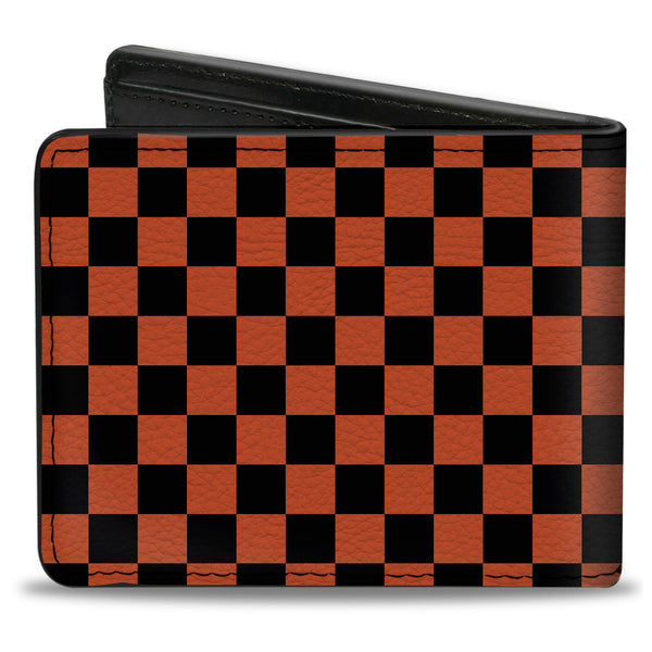 Buckle-Down Bi-Fold Wallet - Checker Black Orange