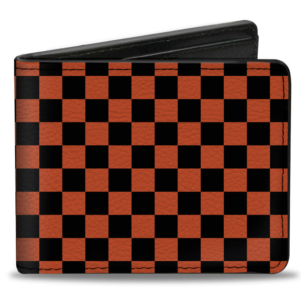Buckle-Down Bi-Fold Wallet - Checker Black Orange