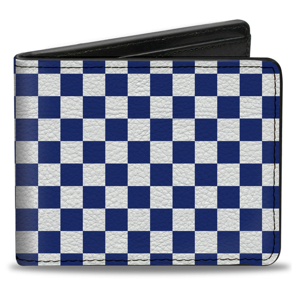 Buckle-Down Bi-Fold Wallet - Checker BlueKU White