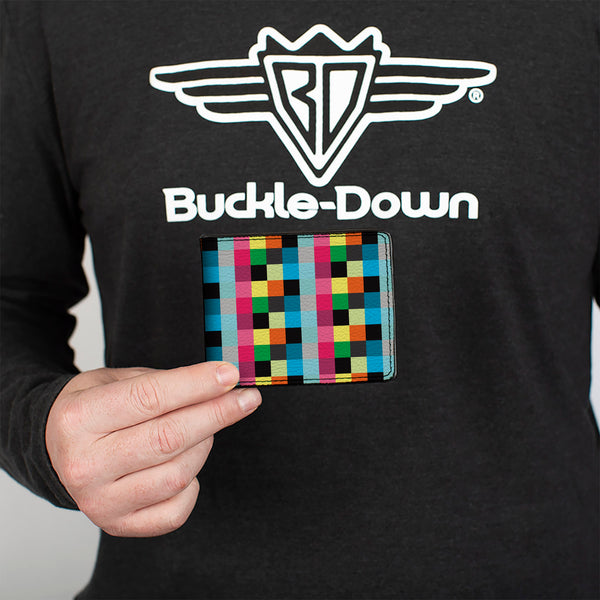 Buckle-Down Bi-Fold Wallet - Checker Bright Pastel