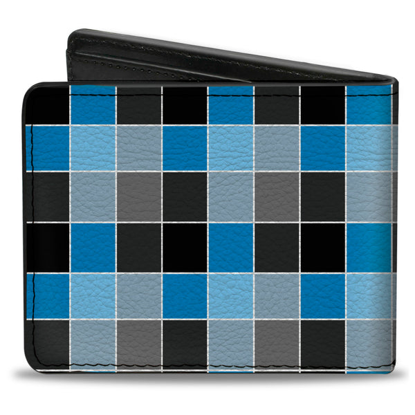 Buckle-Down Bi-Fold Wallet - Checker Mosaic Blue