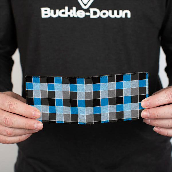 Buckle-Down Bi-Fold Wallet - Checker Mosaic Blue