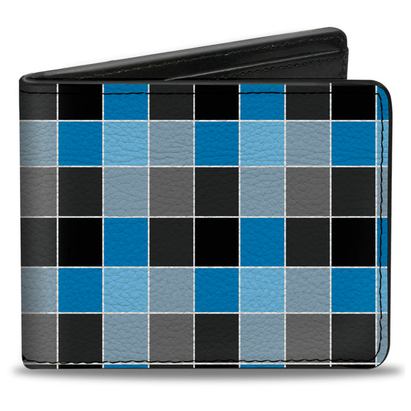 Buckle-Down Bi-Fold Wallet - Checker Mosaic Blue