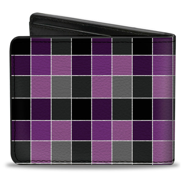 Buckle-Down Bi-Fold Wallet - Checker Mosaic Purple