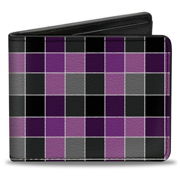Buckle-Down Bi-Fold Wallet - Checker Mosaic Purple
