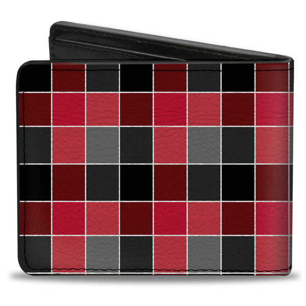 Buckle-Down Bi-Fold Wallet - Checker Mosaic Red