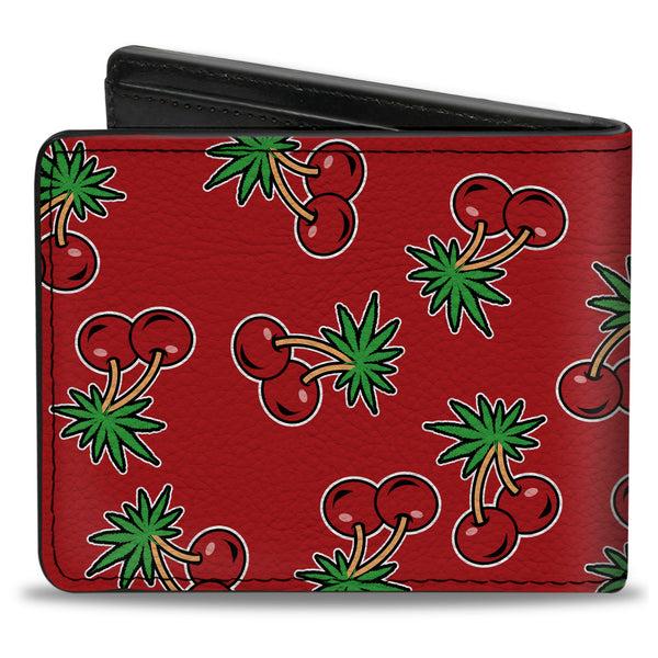 Buckle-Down Bi-Fold Wallet - Cherries2 Scattered Red