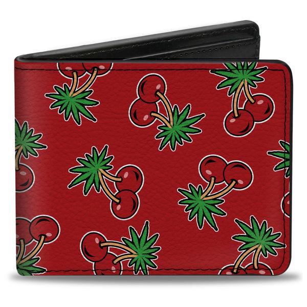 Buckle-Down Bi-Fold Wallet - Cherries2 Scattered Red