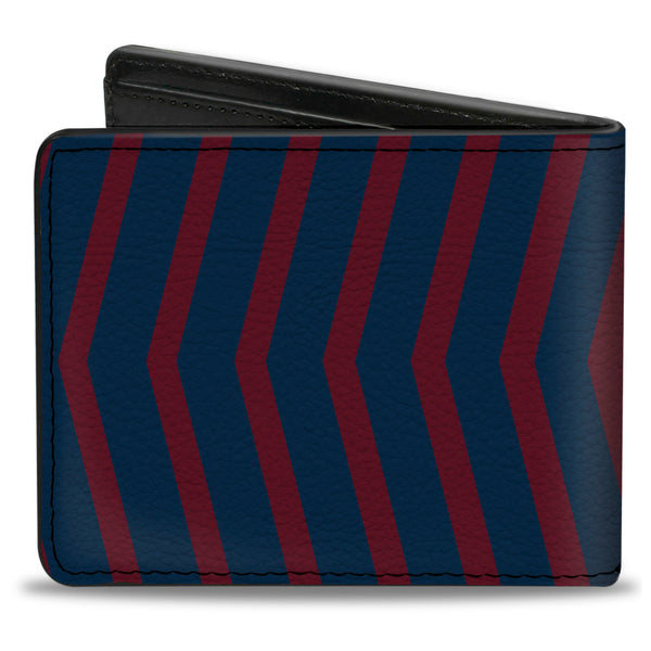 Buckle-Down Bi-Fold Wallet - Chevron2 Red Navy