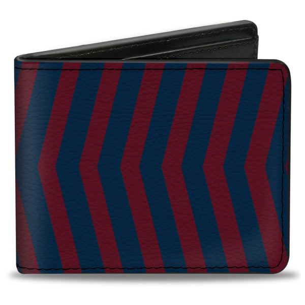 Buckle-Down Bi-Fold Wallet - Chevron2 Red Navy