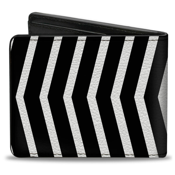 Buckle-Down Bi-Fold Wallet - Chevron2 White Black