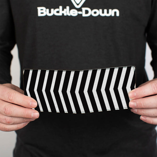 Buckle-Down Bi-Fold Wallet - Chevron2 White Black