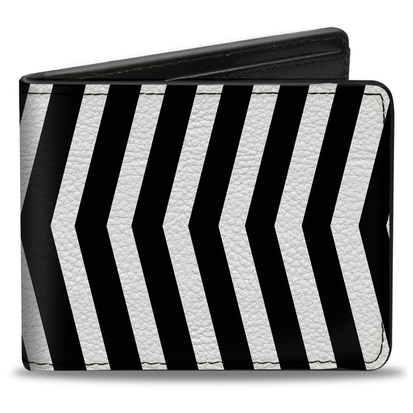 Buckle-Down Bi-Fold Wallet - Chevron2 White Black