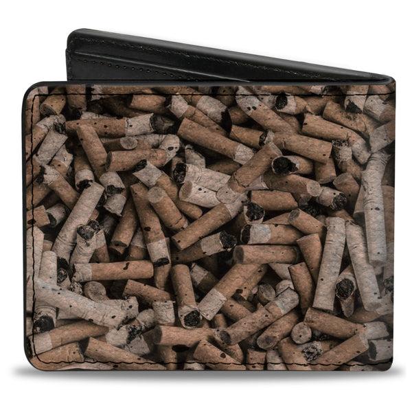 Buckle-Down Bi-Fold Wallet - Cigarette Butts Stacked