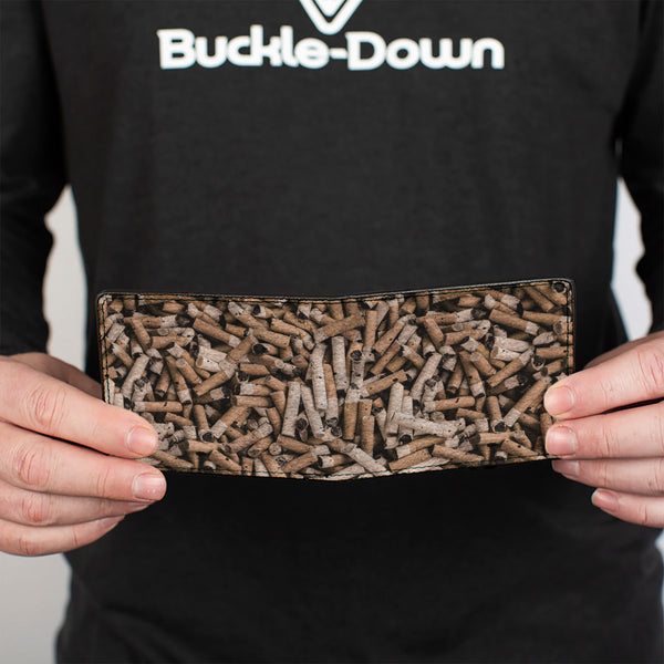Buckle-Down Bi-Fold Wallet - Cigarette Butts Stacked