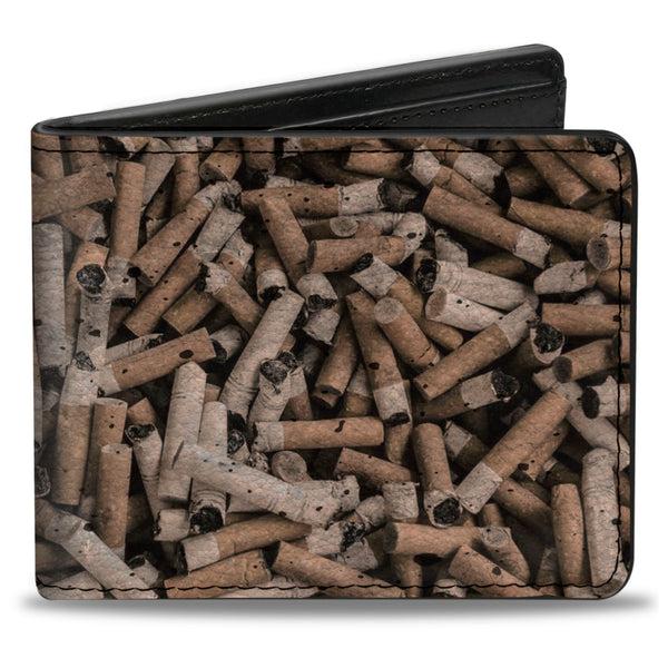 Buckle-Down Bi-Fold Wallet - Cigarette Butts Stacked
