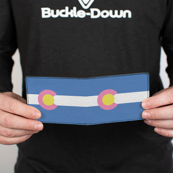 Buckle-Down Bi-Fold Wallet - Colorado Flags Pastel